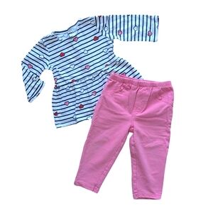 Carter's Hearts Top and Pink Pants Set - Size 12M